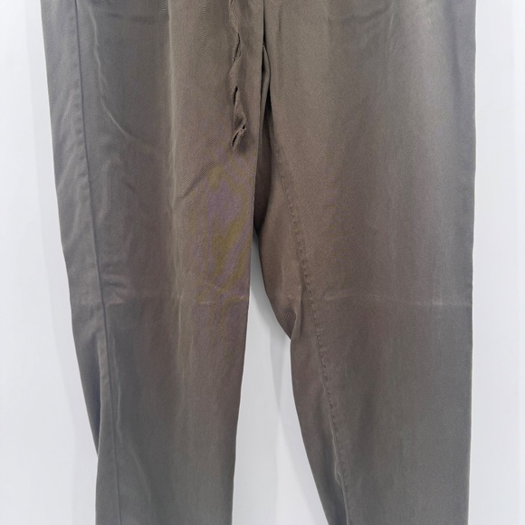 Tahari Pants Women 14 Green Brown Chambray Tapered Drawstring Lagen Coastal - Picture 3 of 16